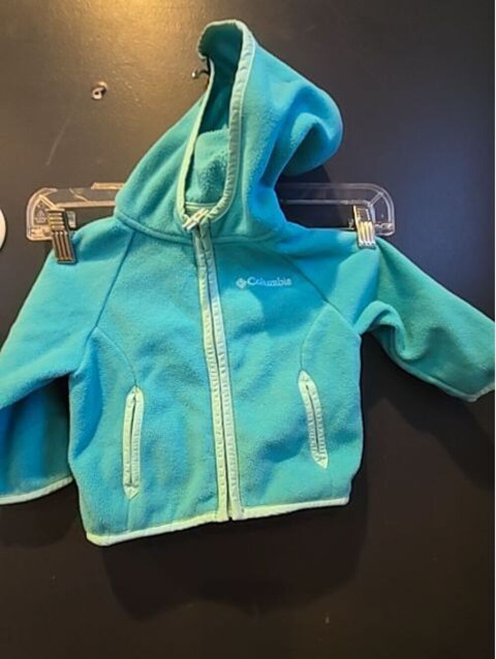 Teal Columbia Hooded zip up, 6M G
